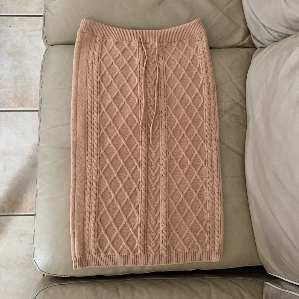 RINASCIMENTO Knitted Gonna Skirt Camel Beige